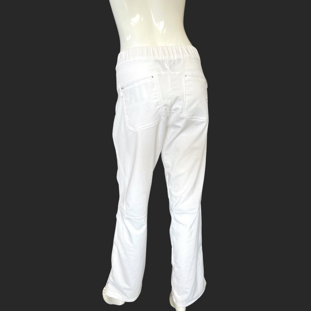 Nike Sphere Dry Y2K White Track Pants Women’s Medium Vintage Pinstripe Zip Ankle - Picture 5 of 12